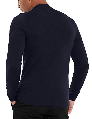 KINGBEGA Men Regular Fit Basic Lightweight Long Sleeve Pullover Top Mock Turtleneck T-Shirt2