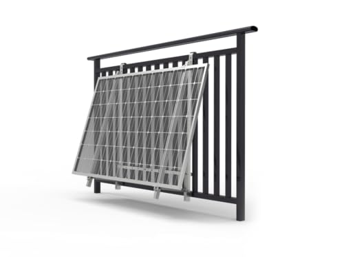 home Trends® Fijación de módulo solar PV soporte panel solar fijación balconera central eléctrica aluminio negro kit de montaje 10° – 30° para suelo/techo/balcón/barandilla