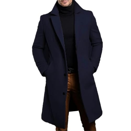 Manteau hiver homme en laine bleu pour le bureau et sorties
