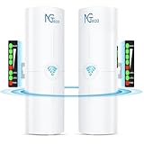 Wireless Bridge, 5KM 5.8GHz Point to Point Outdoor WiFi Bridges with 14DBi High Gain Antenna, Compatible with Network Sharing,Network Extend, 2 Pack