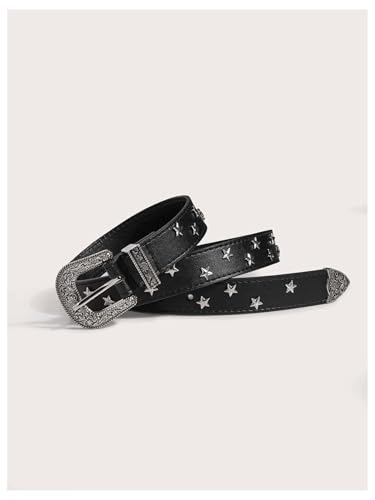 Women's Star Leather Belt Metal Buckle Cowgirl Western Belts for Jeans Dress Skirt4