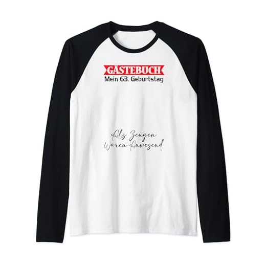 Gästebuch Mein 63. Geburtstag Libro de visitas Firma Camiseta Manga Raglan