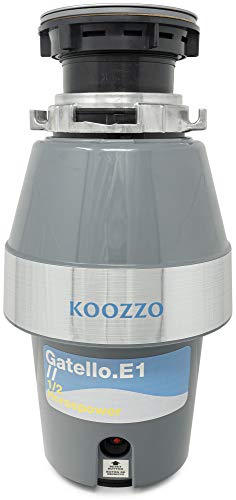 Koozzo High-Torque Garbage Disposal with Power Cord, 1/2 HP Continuous Feed