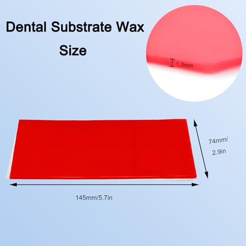 Image of Dental Base Plate Wax 20pcs Red Denture Base Plate Casting Modling Wax Sheet, Dental Denture Materials for Modeling Filling Lab Dentist Auxiliary Material