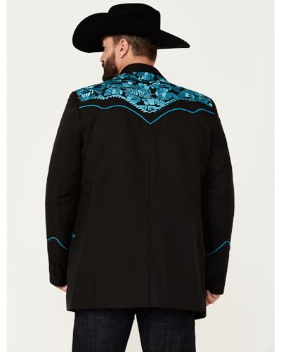 Scully Western Sport Coat Men Floral Embroidered Button Lined F0_P-9164
