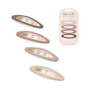 Kitsch Enamel Matte Snap Clips for Hair – Snap Hair Barettes for Thin Hair | Hair Snap Clips for Thick Hair | Snap Hair Clips for Women | Hair Pins for Girls | Kids Hair Clips, 4pc (Terracotta)