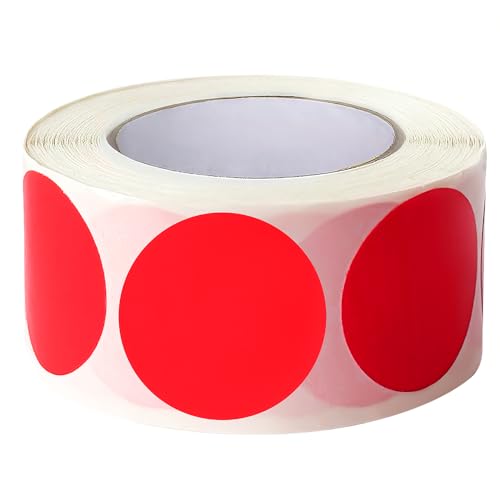 SHYGO® 1“ Red Circle Dot Stickers Color Coding Labels, 1000PCS 2 Rolls