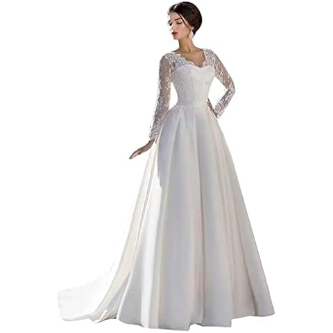 FVUECIY Long Sleeve Lace Wedding Dress Cover