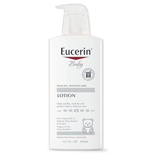 Eucerin Baby Body Lotion, Hypoallergenic and Fragrance Free Baby Lotion, Baby Moisturizer with Pro-Vitamin B5 and Shea Butter, 13.5 Fl Oz Bottle