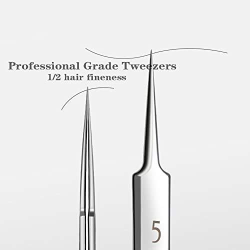 Professional Blackhead Remover Pimple Popper Tool,3Pcs Glossy Comedones Extractor Acne Removal Tweezers for Blemishs,Whitehead Popping,Zit Removing for Nose Face,Stainless Steel Makeup Tool