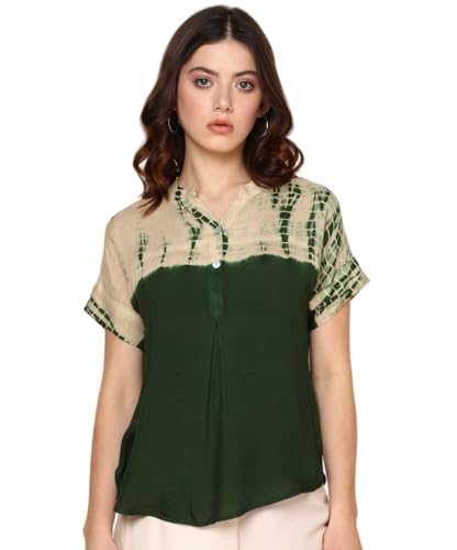 Image of Maaesa Hand Dyed Rayon Top for Women
