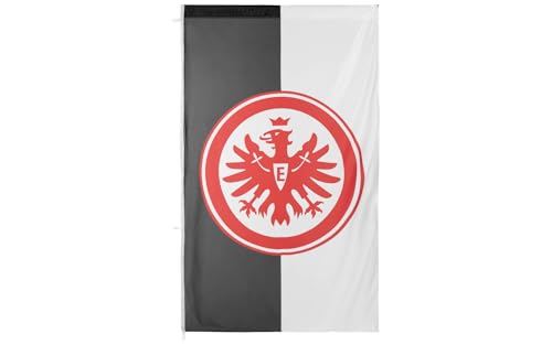 Eintracht Frankfurt Hissfahne Logo weiss/schwarz 150 x 250 cm, Hochformat Eintracht Frankfurt Hissfahne Logo weiss/schwarz 150 x 250 cm, Hochformat