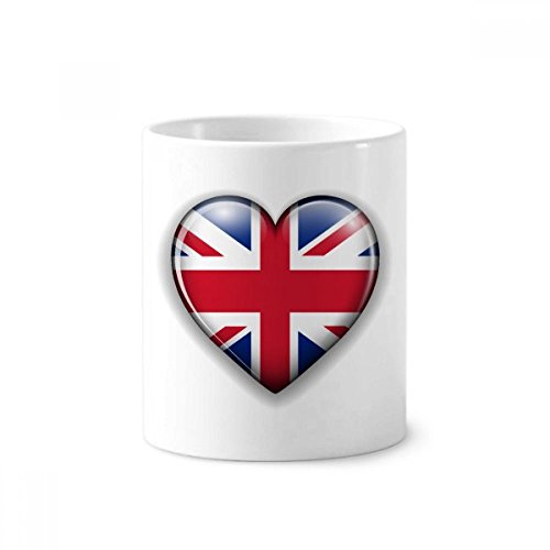 Union Jack en forme de coeur porte-brosse à dents en céramique pour décorer votre salle de bain