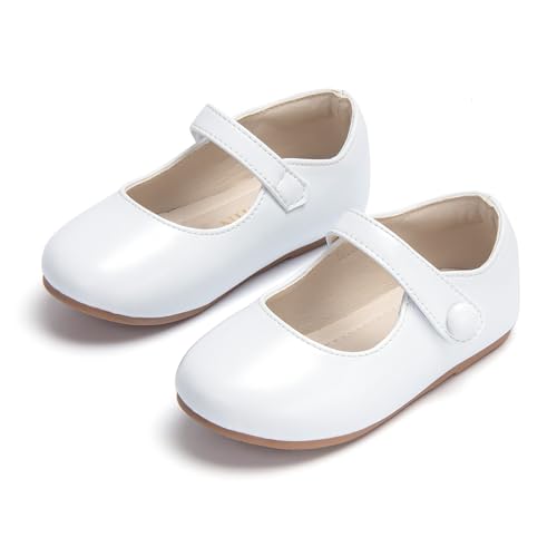 Image of PHIRAMIN Toddler Flower Girl Glitter Dress Shoes Little Girl Ballet Flats Bow Wedding Party