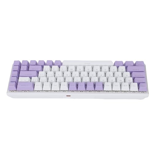 Clavier de jeu mécanique 68 touches Asixxsix avec interrupteur bleu et câble USB amovible violet