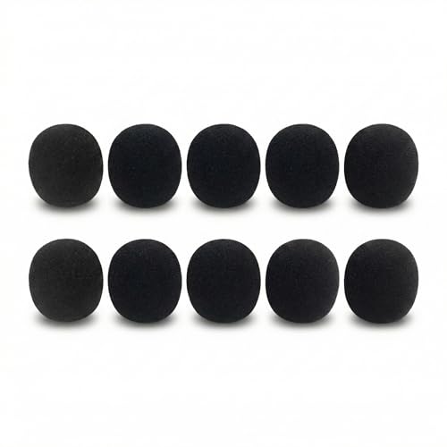 Fitness Audio Round Windscreen for Fitness Headset Microphones | Manufacturer's Replacement Foam Mic Cover | Large Capsule | Hand Washable | 5, 10 & 25 Packs