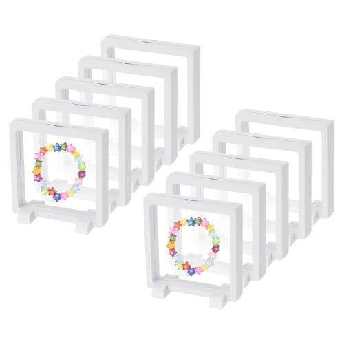 PATIKIL 10 vitrinas flotantes de plástico de...