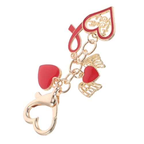 Beaupretty Llavero Decoración De La Llave Del Bolso Accesorios Para Niñas Heart Key Rings Anillo De Llave De Metal Colgante De Bolsa Para Accesorios De Bolso Aleación De Zinc