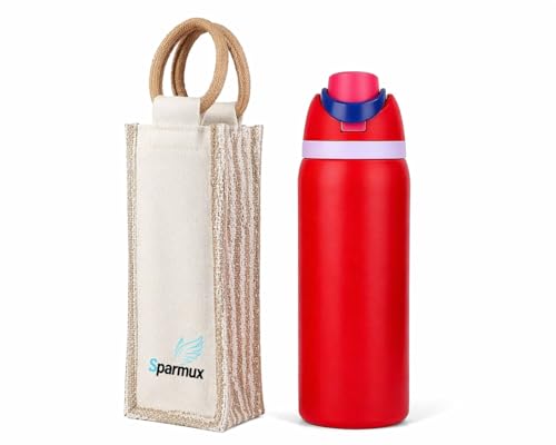 Image of FreeSip Flip-Top Water Bottle for Kids & Adults, Leakproof One-Hand Open Lid, BPA-Free, Easy Carry for School, Office, Sports & Travel - 32 oz (Red, 960 ml)