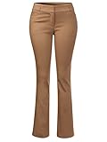 Design by Olivia Women's High Waist Comfy Stretchy Bootcut Trouser Pants Chestnut 3XL