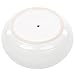 MyGift 8.75 Inch Round White Ceramic Planter - Indoor Gardening Planters for Flower, Cactus, Succulent Plants with Drainage Hole