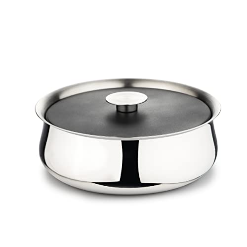 Image of ARTTDINOX Designer Stainless Steel Bowl with Lid | Multi-Purpose Double Wall | Mixing Serving Bowl | Gloss Mirror | Dishwasher Safe | Serveware & Tableware | Doubly Series | Smaal | by Jindal