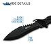 MTech USA MT-20-12 Fixed Blade Hunting Knife, Black Bowie Style Blade, Black Rubber Handle, 10-Inch Overall