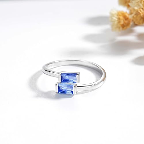 925 Sterling Silver Birthstone Rings for Women Dainty Adjustable Stackable Ring Engagement Wedding Promise Rings Birthday Christmas Valentines Jewelry Gift3