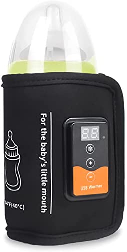 TOWOOZ Bottle Warmer, Baby Bottle Warmer USB Charging Easy to Operate Milk Warmer with LCD Digital Display Screen Lightweight Portable Bottle Warmer (Type 1)