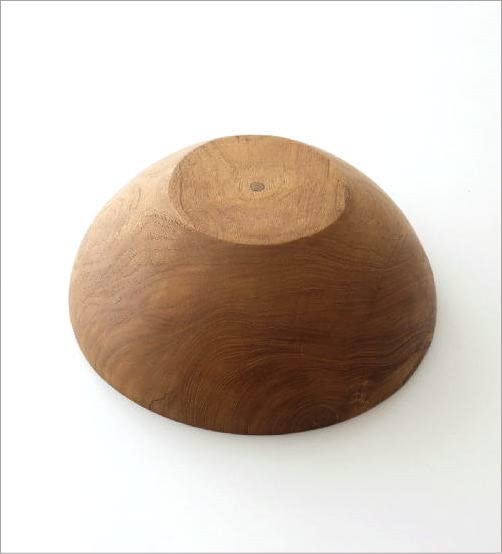 ビンテージ　北欧デンマーク　チーク　無垢材　木製サラダボウル大　円形　送料無料 ビンテージ 北欧デンマーク チーク 無垢材 木製サラダボウル大