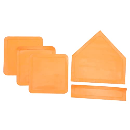 KICHOUSE Baseball Plate Pad Set 5-Piece Rubber Base for Training Portable Durable for Boys and Girls Adults Perfect for Backyard Park