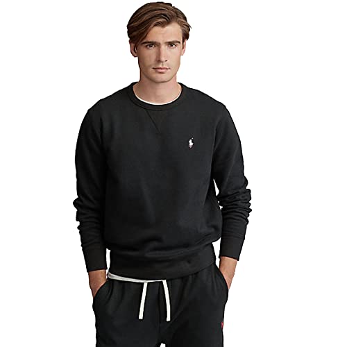Ralph Lauren Sudadera RL de Felpa para Hombre (FR/ES, Letras, XL, Regular, Regular, Negro)