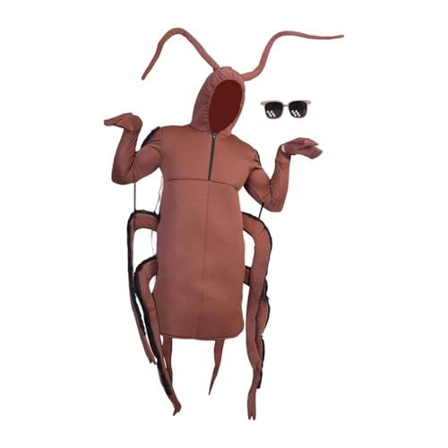 Perfeclan Disfraz de Cucaracha para Adulto Ropa Jumpsuit Animal Cosplay Accesorios Originales Material Poliéster Adecuado para Fiestas de Halloween Reuniones