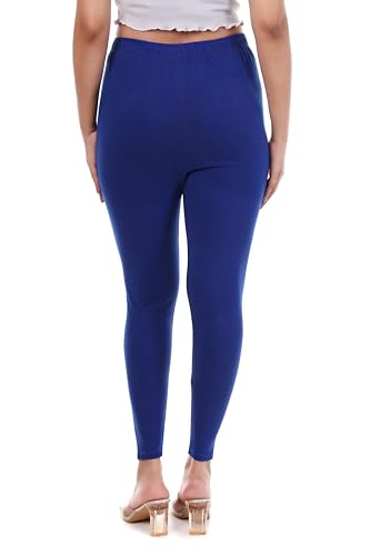 Image of TPF Women Solid Cotton Lycra Stretchable Leggings | Comfortable Ankle-Length Slim Fit Leggings for Women & Girls | Soft, Breathable Wear Bottoms