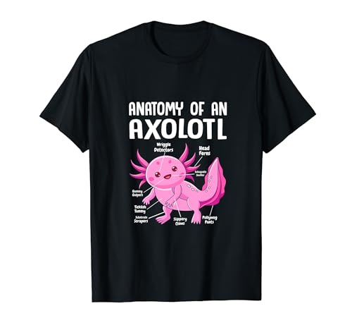 Anatomía De Un Axolotl Salamandra Mexicana Axolotl Camiseta