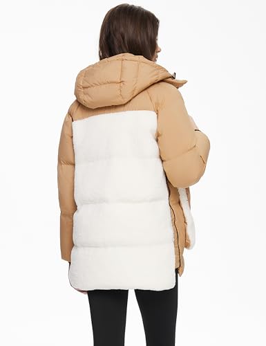 Orolay Women's Thickened Winter Down Coat Windproof Hooded Puffer Jacket with 6 Pockets2