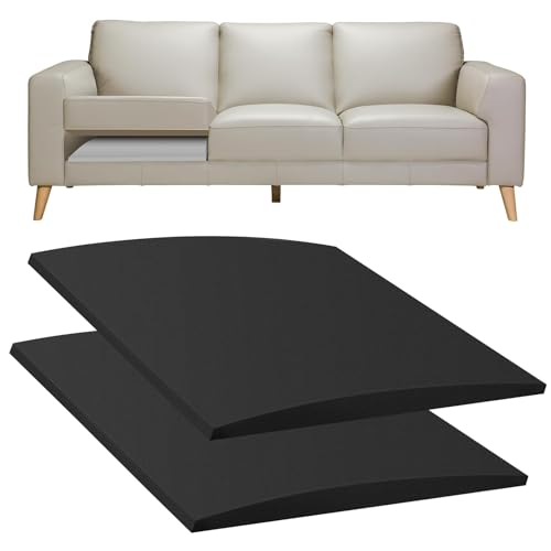 Brigtviee Cojín de Espuma Curva de Alta Densidad de 50x50x5cm, Soporte de Cojín de Sofá, Soporte de Asiento de Muebles, Reemplazo de Reparación de Hundimiento para Sofá, 2 Pieza, Negro
