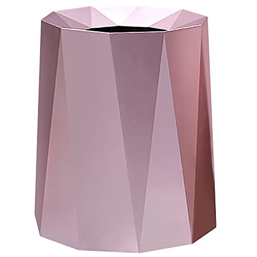 Caneca de basura geométrica abierta 8 L rosa dorado
