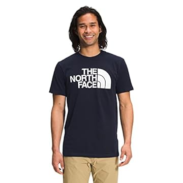 THE NORTH FACE Camiseta masculina meia cúpula de manga curta, azul marinho, pequena