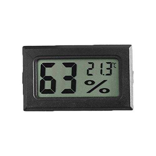 Richoyster Mini hygromètre numérique électronique intégré Thermomètre et hygromètre sans Fil pour Animaux de Compagnie pour Reptiles d'intérieur et d'extérieur, Le Noir Cover