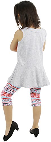 Image of ToBeInStyle Girl's Sleeveless Tank Top & Leggings 2 Piece Outfit Casual Dress Style Set
