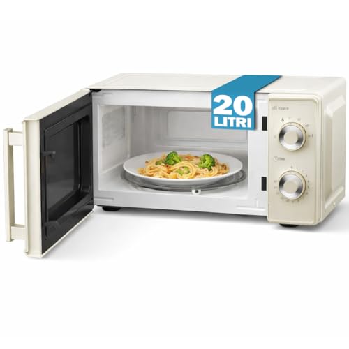 BAKAJI Forno a Microonde Crema Capacità 20 Litri con...