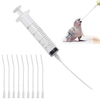 10 Stück Jungvögel Füttern Schlauch, Enthält eine 20-ml-Spritze, Tauben Zubehör, Feeder Futter, Handfütterungswerkzeug für Baby Vögel und Papageien, Milch, Wasser, Medikamente, Einfach zu Reinigen