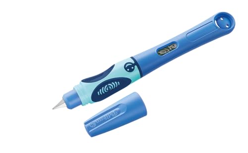 Pelikan griffix Füller Rechtshänder Bluesea – ergonomischer Schreiblernfüller für Kinder, Schulfüller mit Edelstahlfeder & Patrone