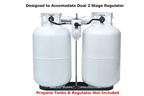 Flame King Dual Rv Propane Tank Cylinder Rack For Rvs And Trailers For 30Lb Tanks - Kt30Mnt (Tanks Not Included) , Black #TOP4