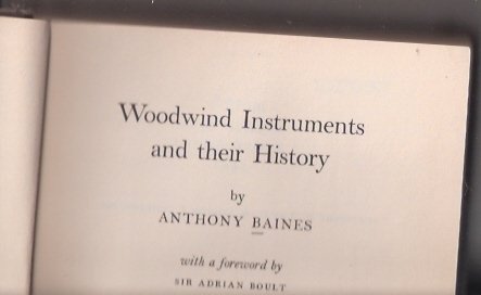 Woodwind instruments and their history B0007DPGNQ Book Cover