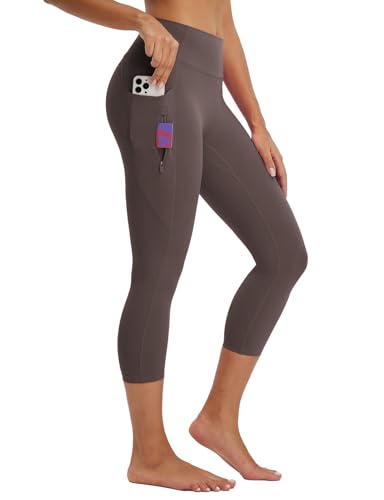 Baleaf High-Waist Capri Leggings with 3 Pockets