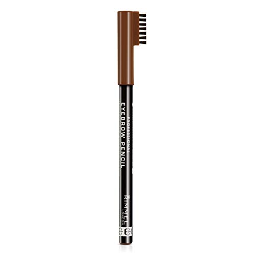 Rimmel London Professional Eyebrow Pencil Precise Pencil with Builtin Brush 1.4 g, Hazel, 1 count