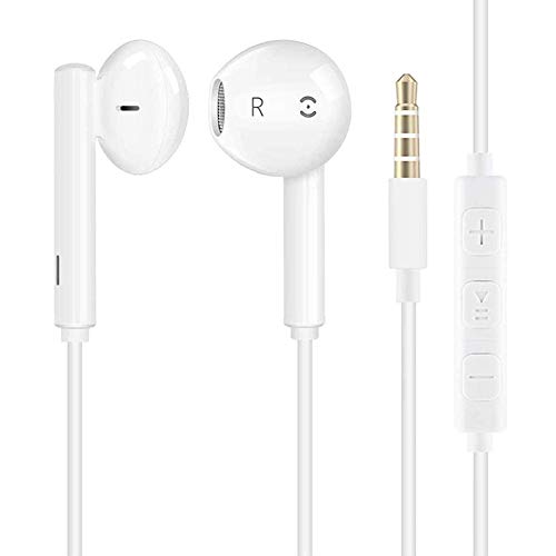 ?2 Pares ? Kingking Auriculares Aislamiento de Ruido con Sonido Puro y Potente bajo Compatible con Samsung Galaxy Huawei Mate Honor Alcatel Lenovo Motorola Mi con Control Remoto y Micrfono