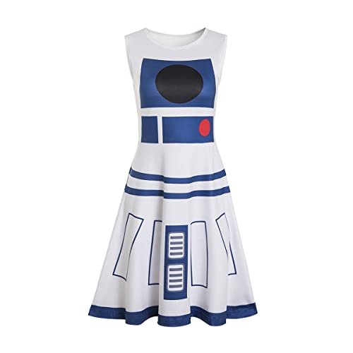 Ruikajia Womens R2-D2 Droid Racerback R2d2 Costume Halloween Cosplay Dress XX-Large